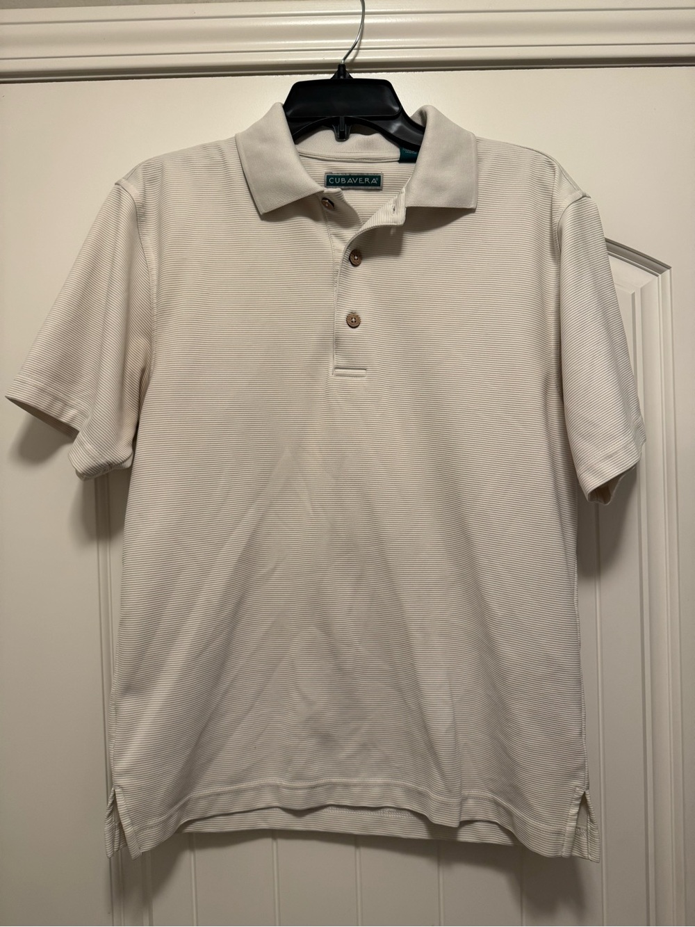 Cubavera Men's Short Sleeve Polo in Off-White Cream